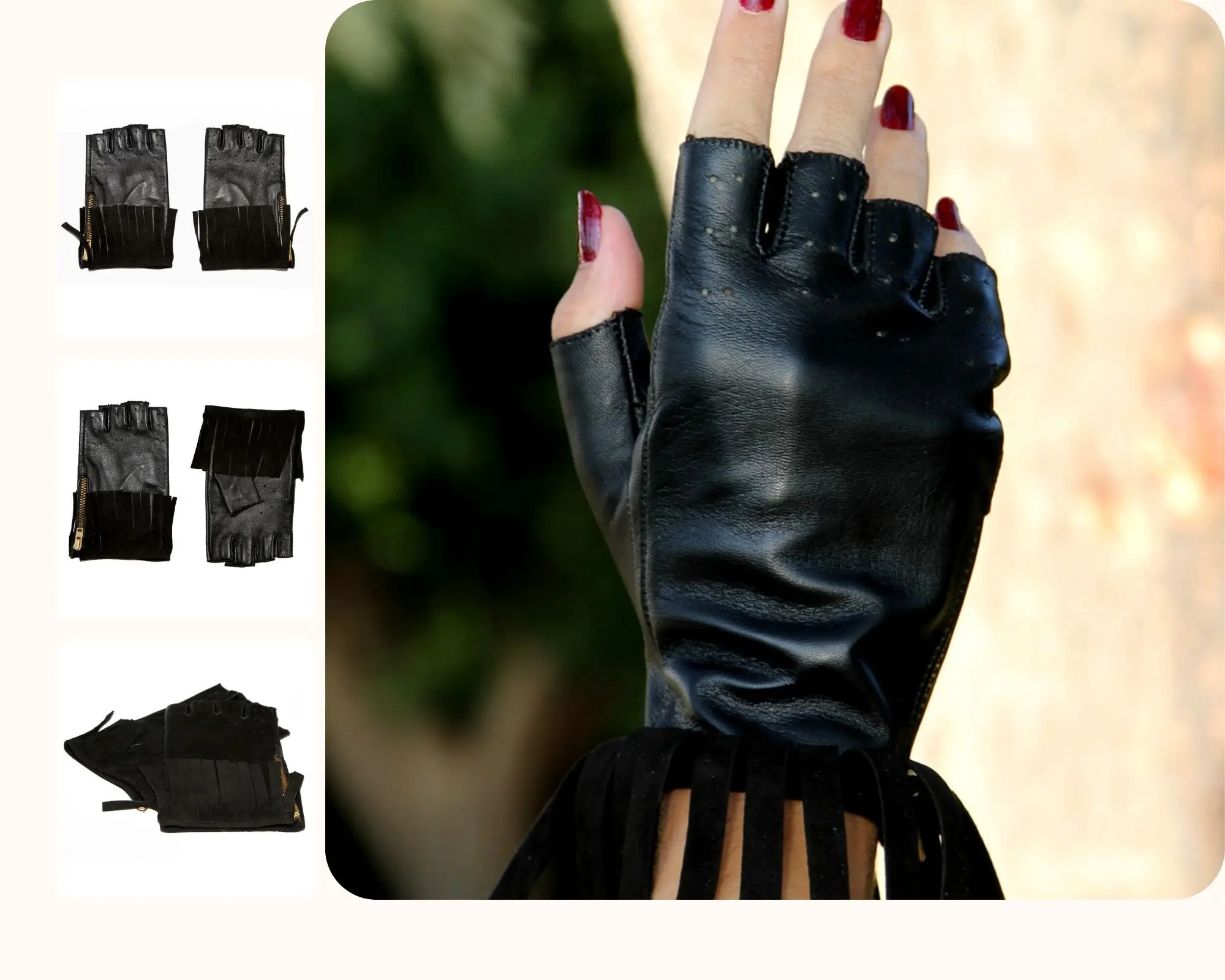 

Texas Winter Fashion Brand Famous Celebrities Women Genuine Leather Gloves Real sheepskin Texas Fingerless Gloves Female