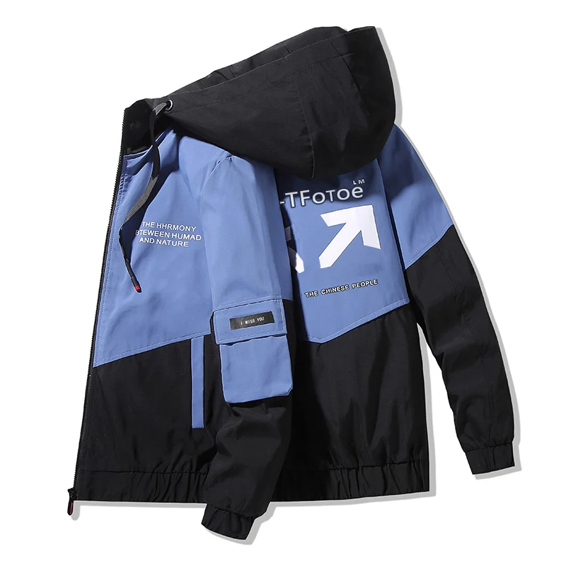 

Spring and Autumn Velvet Thin New Men's Stand Collar Windbreaker Locomotive Boutique Leisure Sports Men's Top Solid Color Arrow