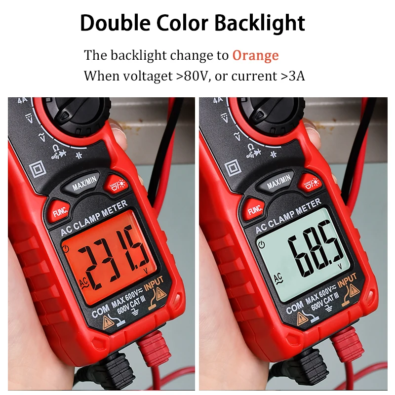 Цифровой мультиметр профессиональный с зажимом для измерения тока амперметр Ом