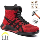 Мужские защитные рабочие ботинки, неразрушаемые ботинки со стальным носком и защитой от проколов, удобная Уличная обувь, всесезонные и зимние ботинки