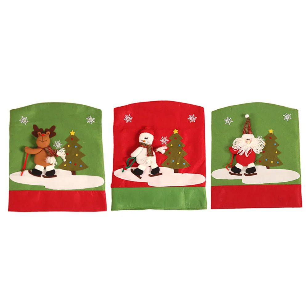 

2021Christmas Decoration Dining Chair Cover For Home Kitchen Hotel Wedding Chairs Slipcover Case New Year Decoration Chair Cover