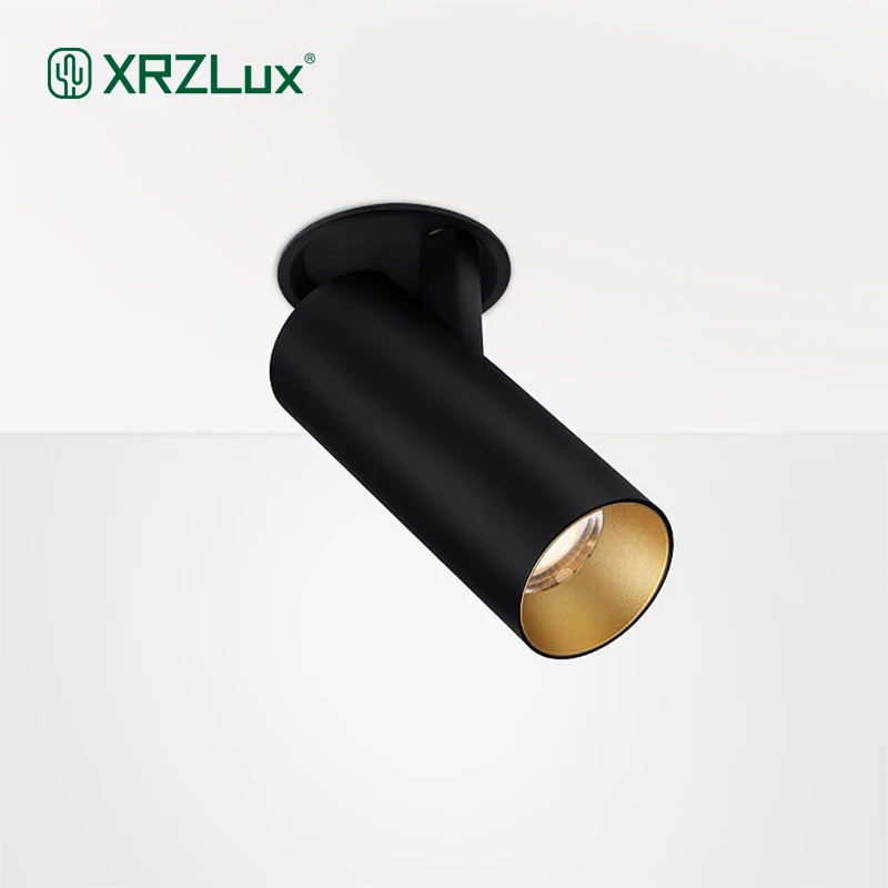 XRZLux 10W Adjustable COB Led Downlights Half Recessed Mounted Flexible Ceiling Spots Lights Lamps For Indoor Home