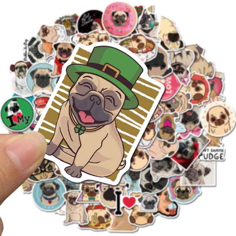 Наклейки 100 шт./лот в виде милых Мопсов собак и животных для девочек наклейка с