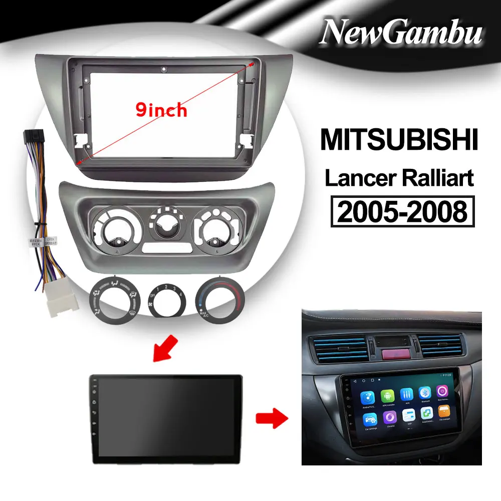9 дюймов для MITSUBISHI Lancer Ralliart 2005 - 2008 Автомобильная рамка DVD аудио адаптер приборная
