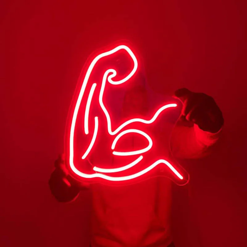 

Muscle Neon Sign Light Wall Decor Customize for Sports Gifts Art Home Shop Party Birthday High Quality Acrylic Brightness Light