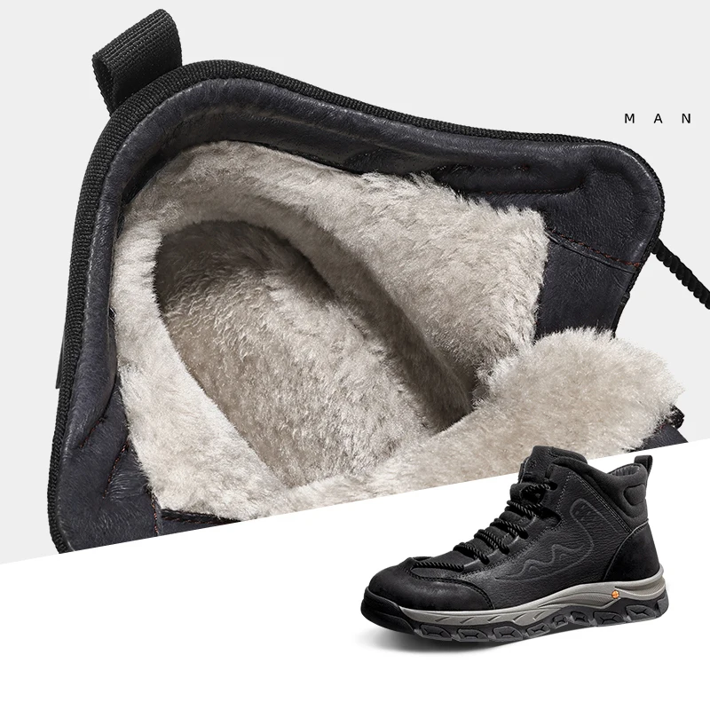 CAMEL Waterproof Sneakers for Men Hiking Shoes Leather Trekking Boots Climbing Camping Hunting Mens Mountain Tactical Ankle Boot