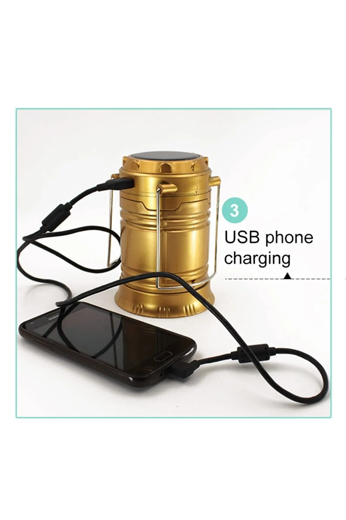 

Large Size Xxl 5900t Rechargeable Solar Powered Usb Input Camping Lantern Lamp Searchlight Power bank Large size Camping lamp