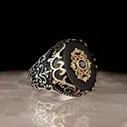 925 Серебряное кольцо для мужчин с черным ониксом натуральный камень ювелирные изделия в винтажном стиле подарок Циркон Aqeq мужчин ювелирные изделия для женщин, все Размеры