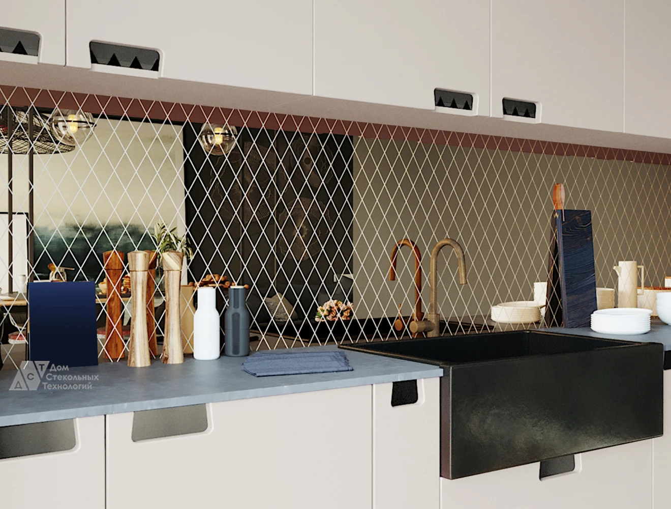 Зеркальная мозаика категория Ромбы бронза артикул РБ1 |