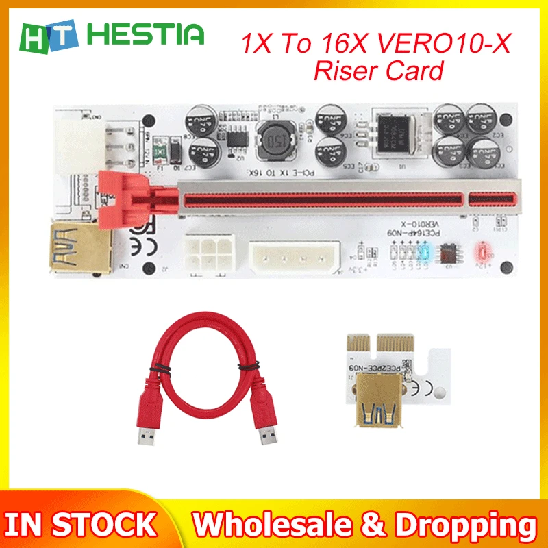 

Riser VER010 для видеокарты VER010-X PCI-E Express 16X Riser Multiplier PCIE Card X16 высокоскоростной удлинитель для майнинга