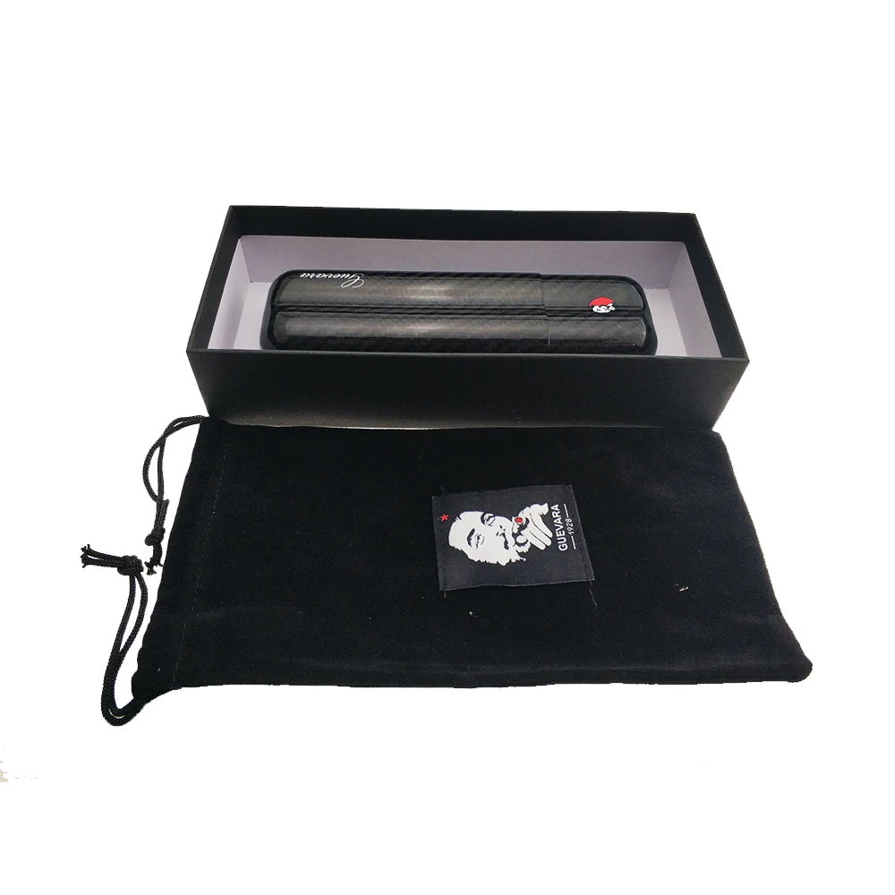 Чехол для сигар из углеродного волокна 2 трубки путешествий портативный