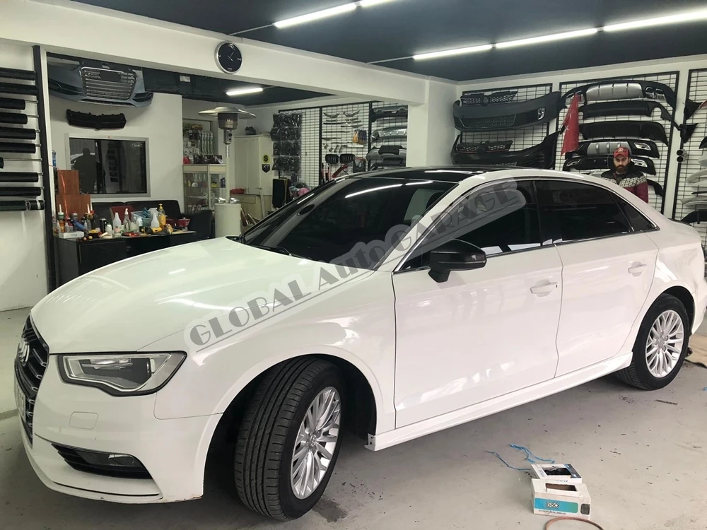 Боковые юбки порога 2013-2017 для Audi A3 8 в седана автомобильный Стайлинг