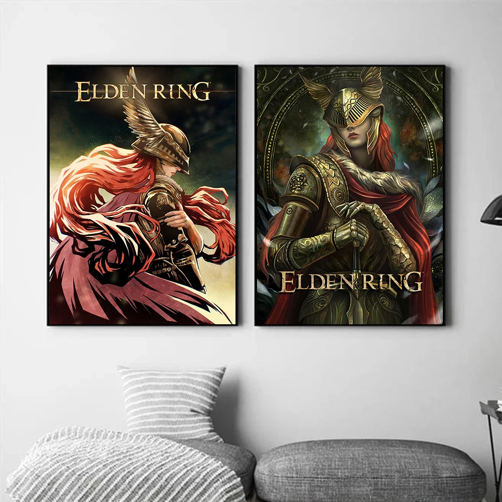 Картина Elden кольцо постеры и принты для видеоигр настенная на холсте в стиле