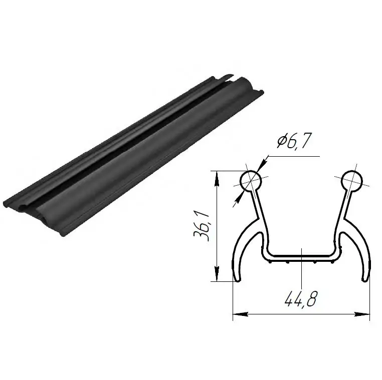 Нижний уплотнитель для ремонта секционных ворот 80042 | Строительство и ремонт