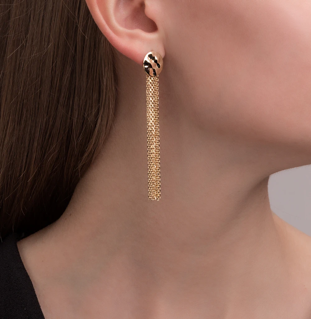 Golden SUNLIGHT earrings 585 sterling silver | Drop Earrings