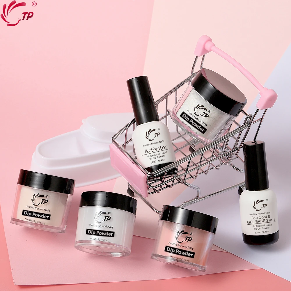 TP 7 шт./компл. 4 кастрюли 10 г порошок для погружения ногтей 0 35 унции + лоток