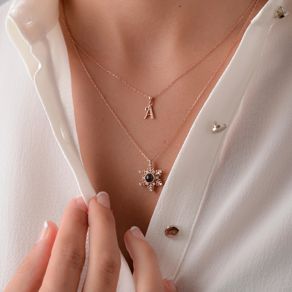 

Fashion, Jewellery, Silver Necklace with Snowflake Letter I Love You in 100 Languages #21718