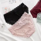 Нижнее белье кружевное сексуальное нижнее белье с низкой талией L-XL женские трусики трусы с бантом женские прозрачные трусы 10 цветов