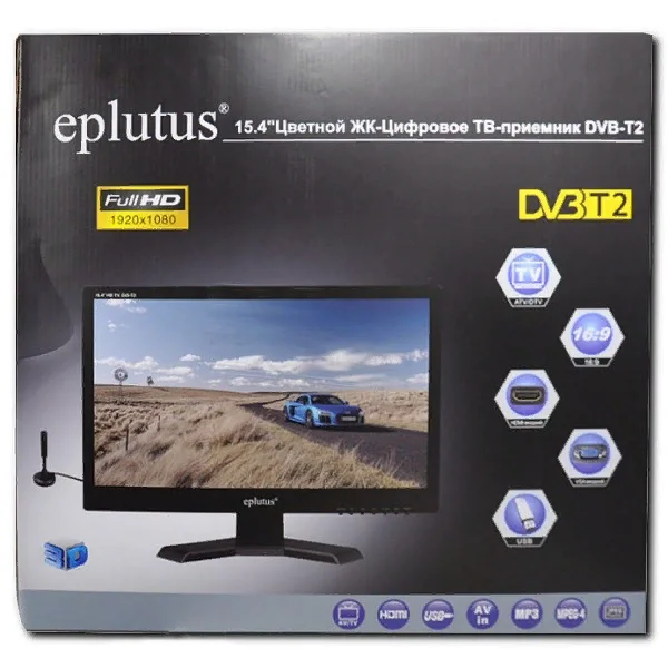 Автомобильный телевизор Eplutus EP-158T экран 15 4” 1920*1080 DVB-T DVB-T2 VGA HDMI |