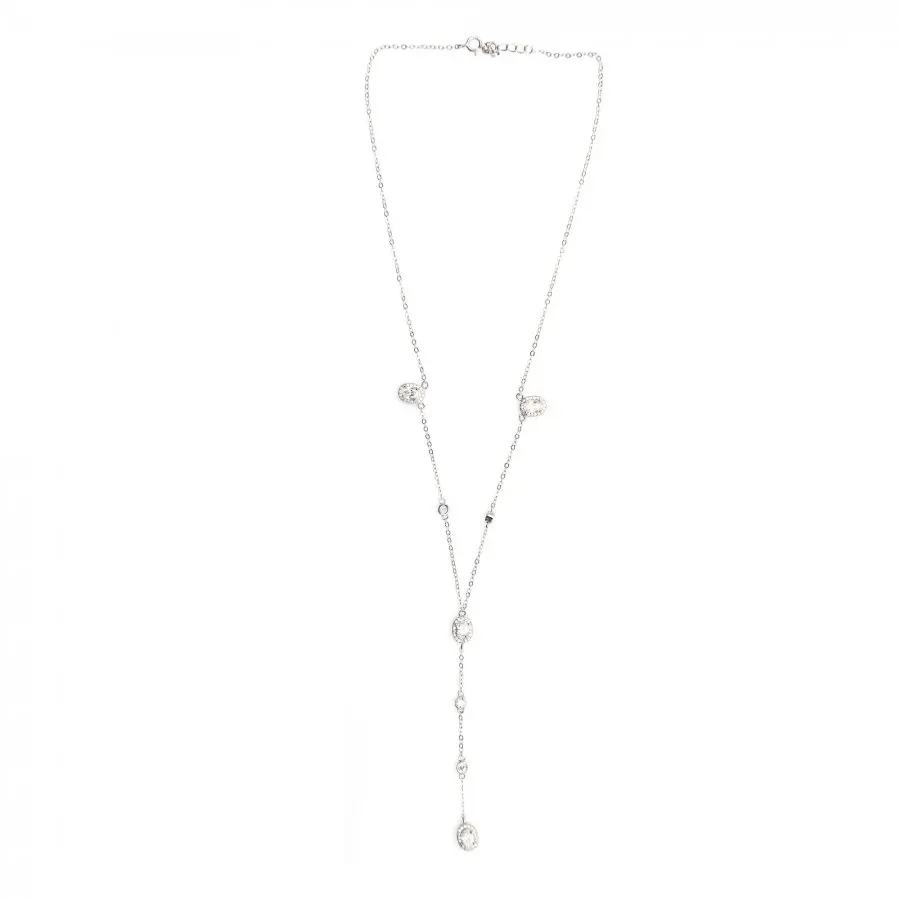 

Dainty Minimal CZ Y Necklace 45 CM 925 Sterling Silver