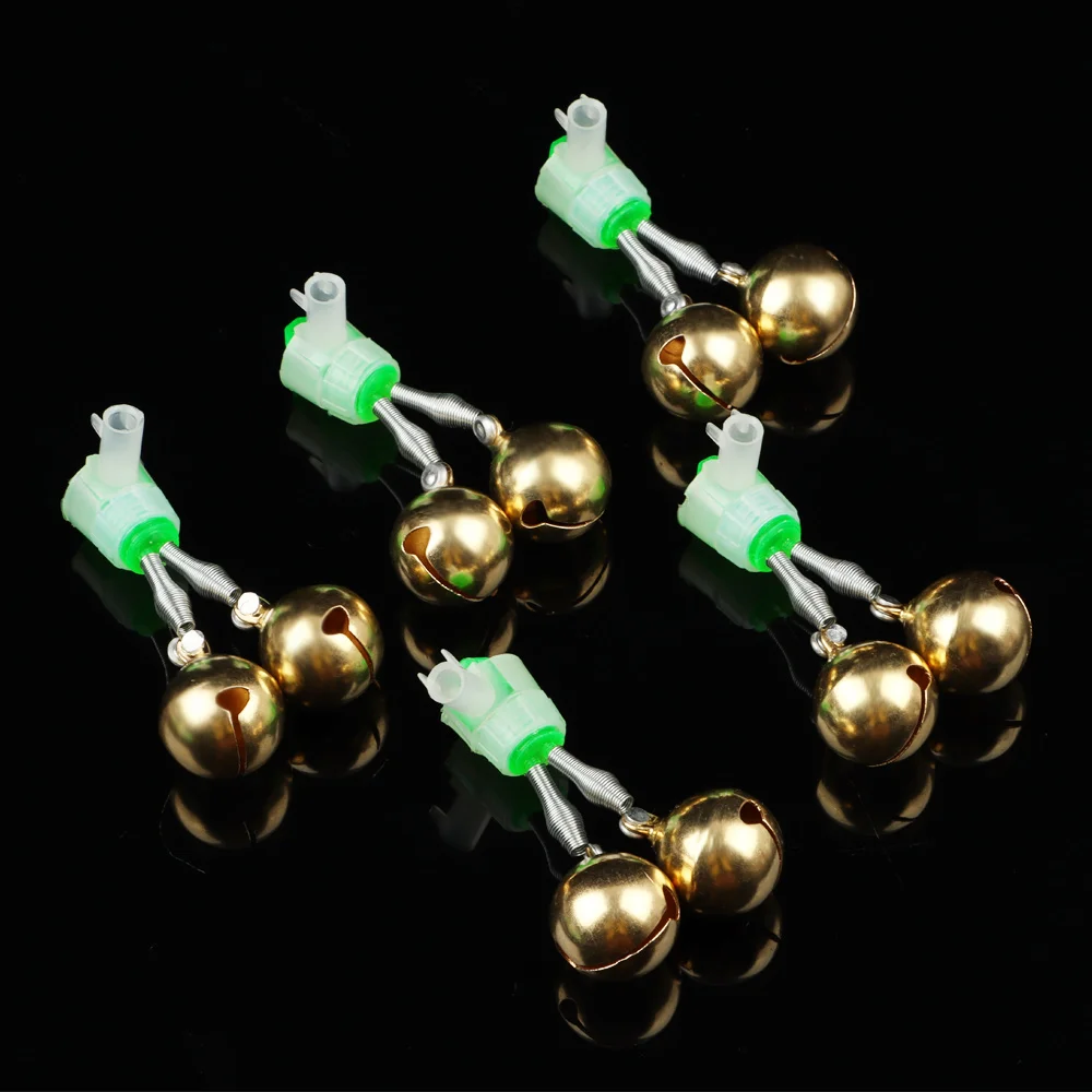 5 шт. спиральные колокольчики сигнализация поклевки рыболовный зажим двойные