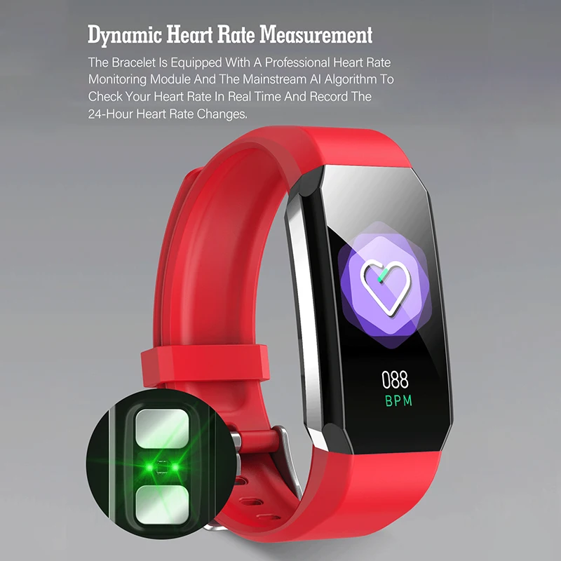 

1.14 Smart Band Temperature Testing Heart Rate Monitor Wide Screen Fitness Tracker Smart Watch Bracelet Waterproof Men Women