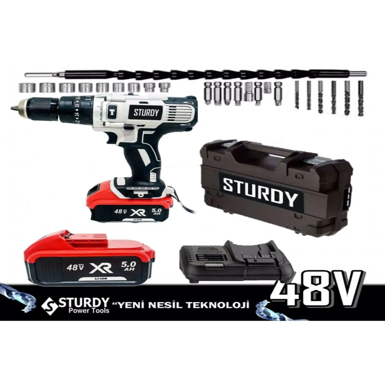 

Sturdy 48 V5AH Sanzumanlı Setlı Darbeli Lıon Useful Drill 23 Repair Part Set Rechargeable Drill drill impact drill cordless drill rechargeable