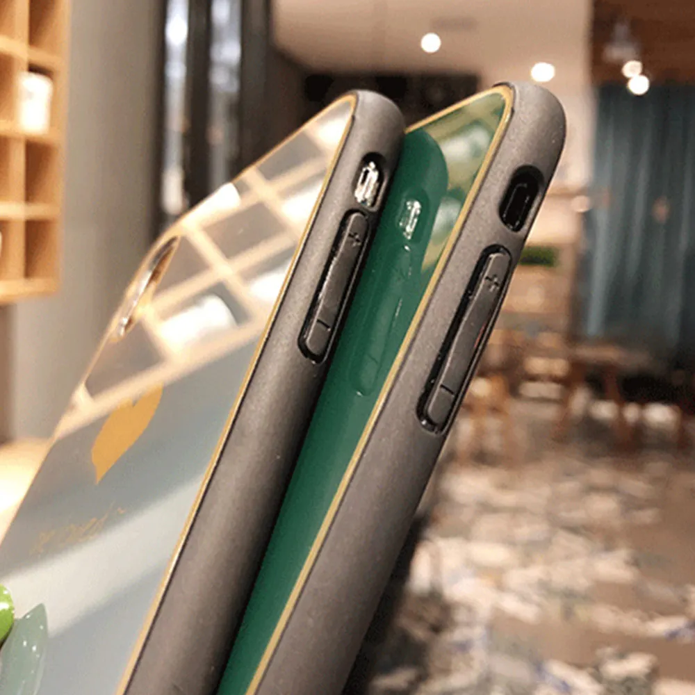 Роскошный чехол из закаленного стекла для iPhone 7 8 6 6S Plus X XS MAX XR пара любовь сердце