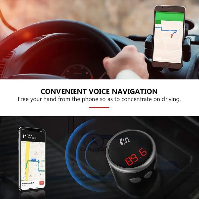 Автомобильный Bluetooth 5 0 fm-передатчик передатчик беспроводная гарнитура аудио