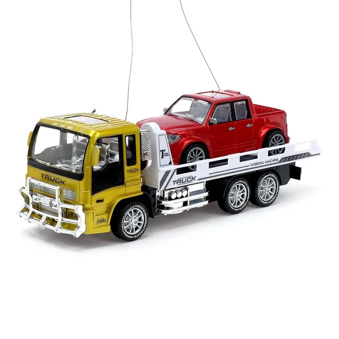 Набор машин радиоуправляемых Грузовик эвакуатор + пикап работают от