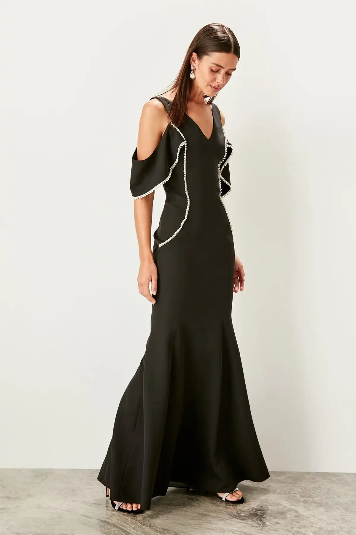 Вечернее платье с жемчугом TPRSS19WU0010|Вечерние платья| |