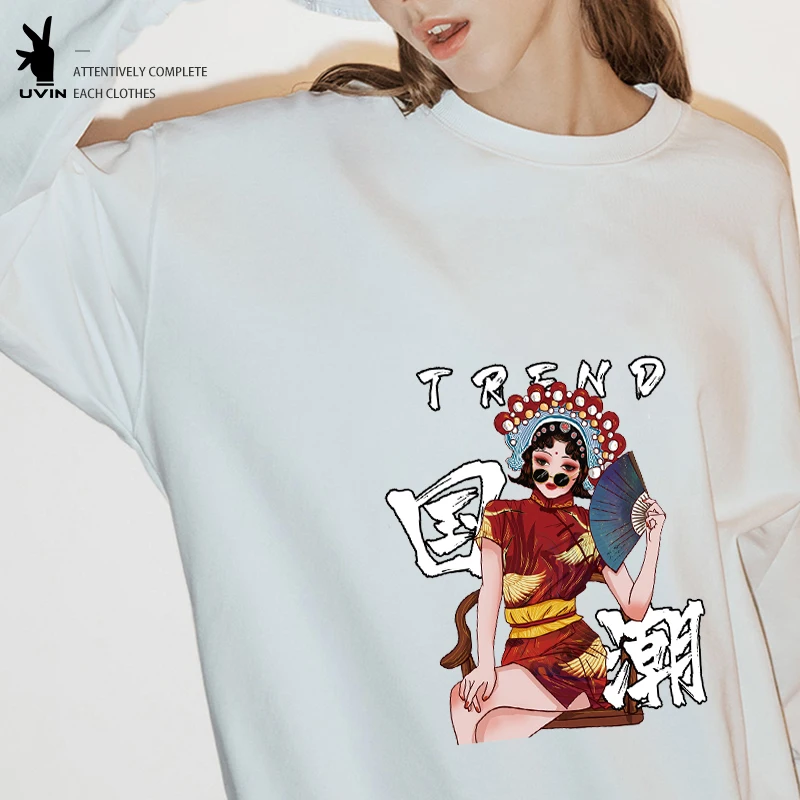 

Spring and Autumn Men's and Women's Chinese Peking Opera Fashion Round Neck Cotton Sports Casual Hoodie