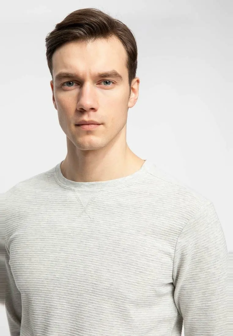 DeFacto Модные мужские одноцветные свободные пуловеры повседневные Простые топы