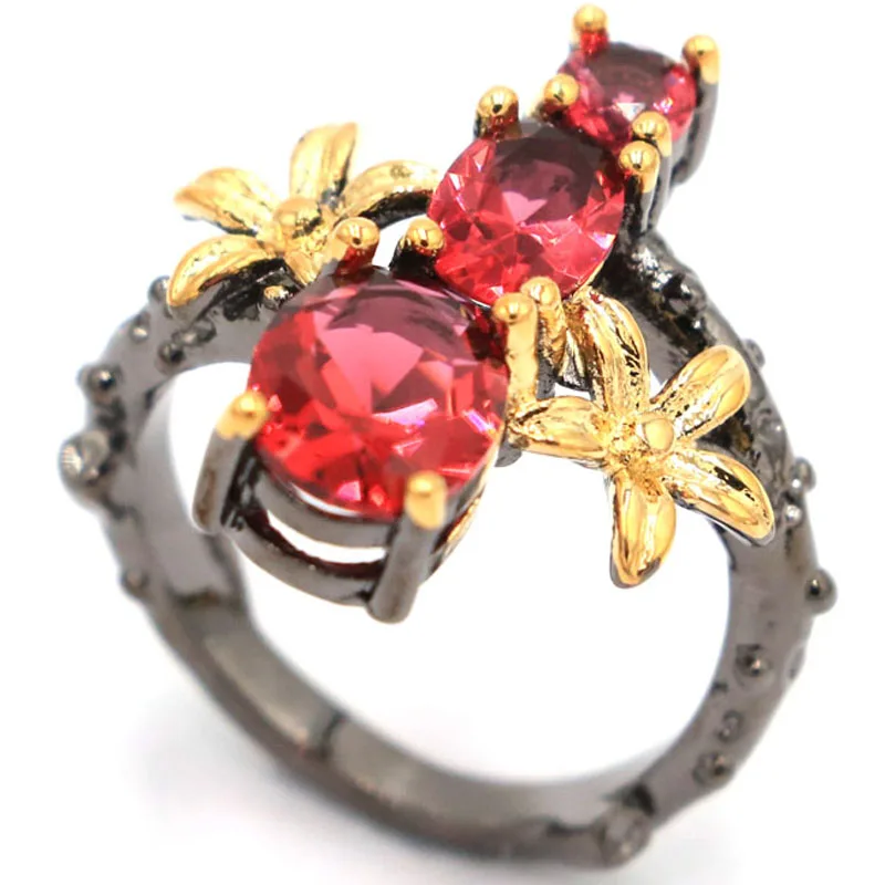 21x19 мм хип-хоп Винтажный дизайн Лондон синий топаз Зеленый Перидот родолит гранат