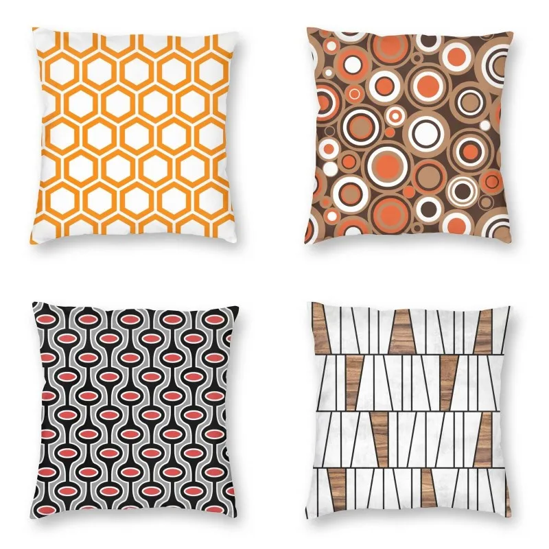 

Оранжевые наволочки с сотовым рисунком, наволочки для дивана, гостиной, Квадратные наволочки с абстрактным рисунком, 45x45 см