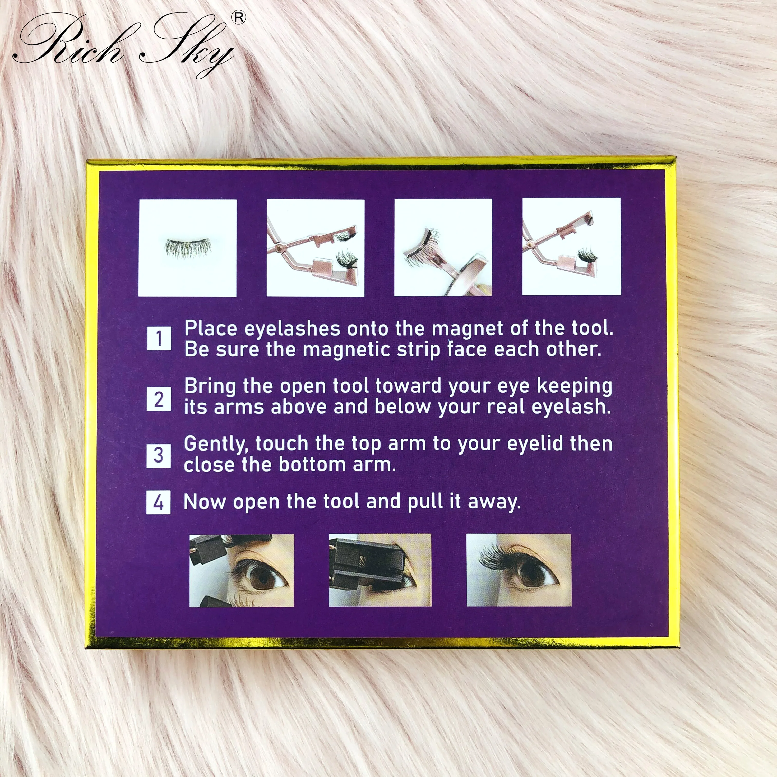 

Rich Sky New Style Lashes 8d Quantum Magnetic EyelashSuit Four Pairs of Eyelashes and Quantum Eyelash Clamp