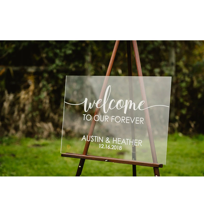 Прозрачный акриловый индивидуальный Современный Свадебный знак приветствуется