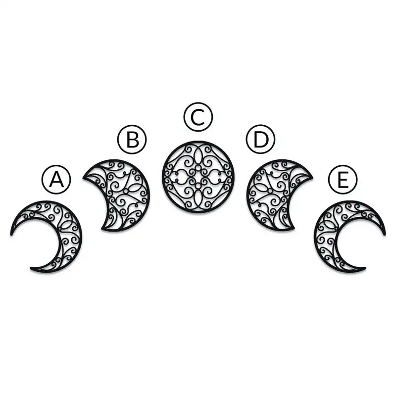 

Moon phase wall hanging metal wall decor lunation moon metal bohemian moon set of 5 moon phase hippie decor mandala moon decor
