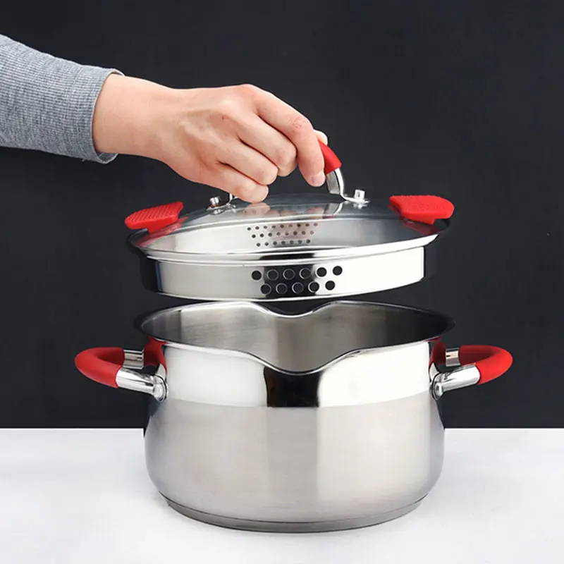 20 см Кастрюля для пасты из нержавеющей стали с ситечком многофункциональная