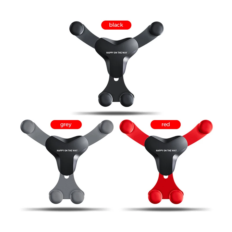 

Car Phone Holder Installation Vent Fashion Gravity Bracket Universal Mobile For Phone GPS Soft Anti-slip Air Vent Holder Stable