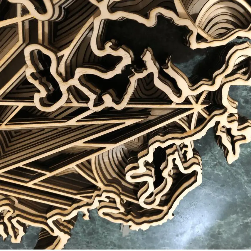 Файлы шаблонов для лазерной резки Многослойная карта Мандала Карта мира