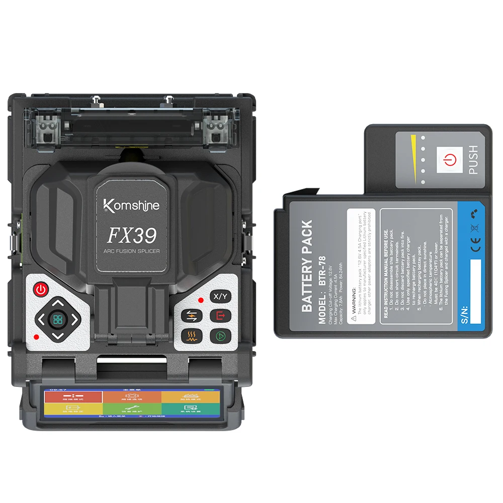 Empalmador de fusi&oacute;n para maletero de 6 motores KomShine FX39 6S, empalme, calor de 16S, bater&iacute;a de 7800mAh, 400 ciclos de empalme y calentamiento-3