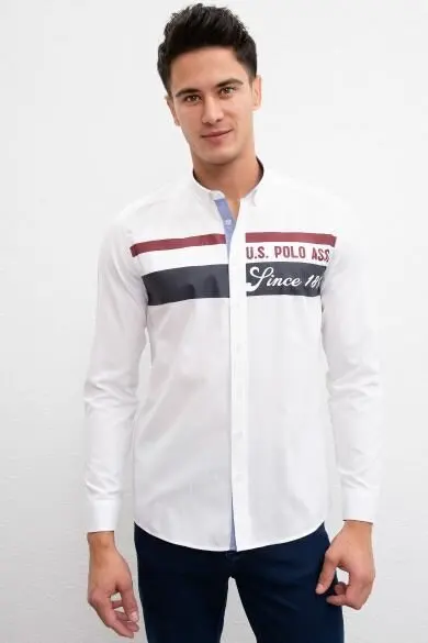 

U.S. POLO ASSN. Белая Облегающая рубашка для соревнований