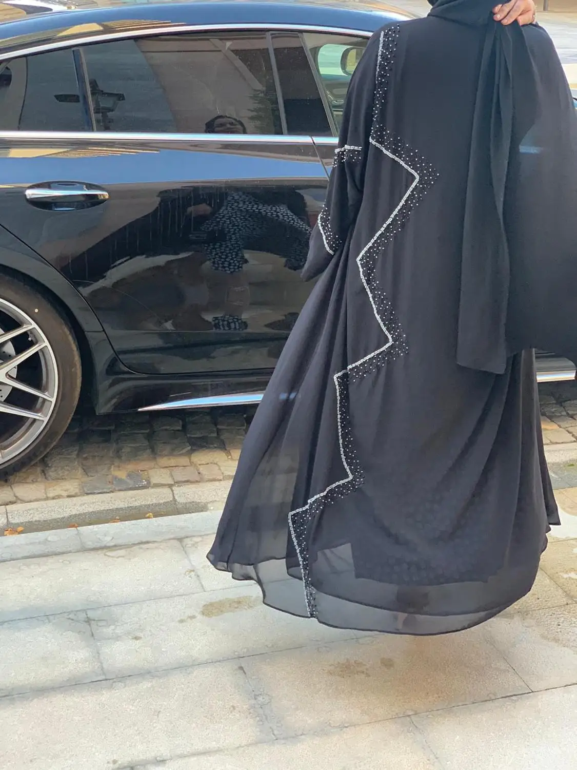 

Diamond Abaya 2021 Model Kaftan Dubai Arabic Beading Designs Islamic Turkey Women Clothes Muslim Abaya+Scarf 145 cm Turkish Made