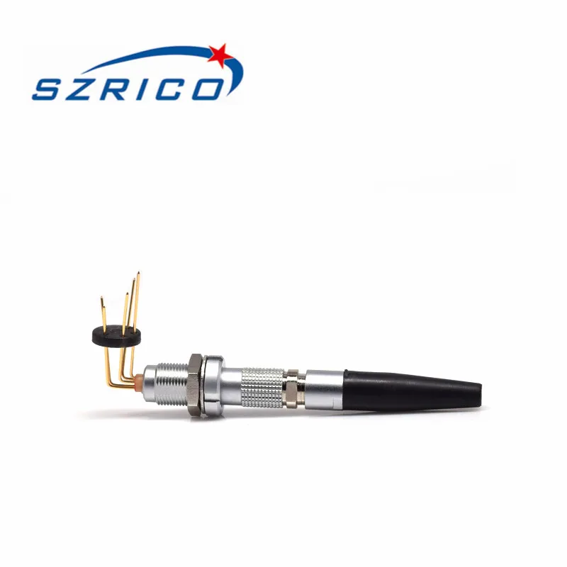 

High Quality 00B B Series 2 3 4 5 Pin CLV Panel Mount Two Nuts Elbow Right Angle Socket Plug Self Locking Push Pull Connector