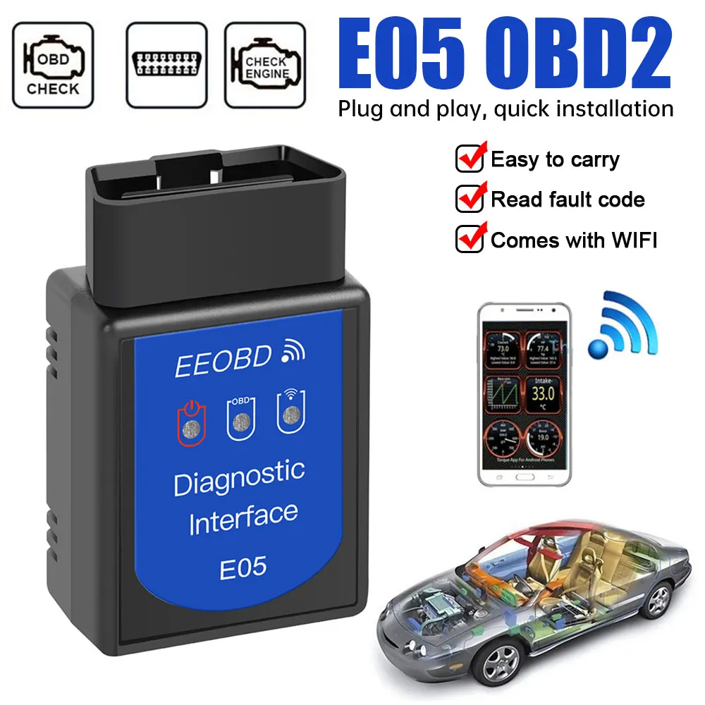 Универсальный автомобильный мини сканер ELM327 OBD2 OBDII с Wi Fi| |