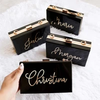personalized black acrylic clutch wallets bridesmaid clutch purse bridesmaid shoulder bags custom personalized womens clear bag