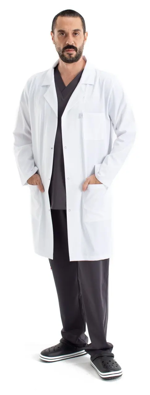 

Doktor, öğretmen, laboratuvar beyaz önlüğü erkek ceket yaka ep01