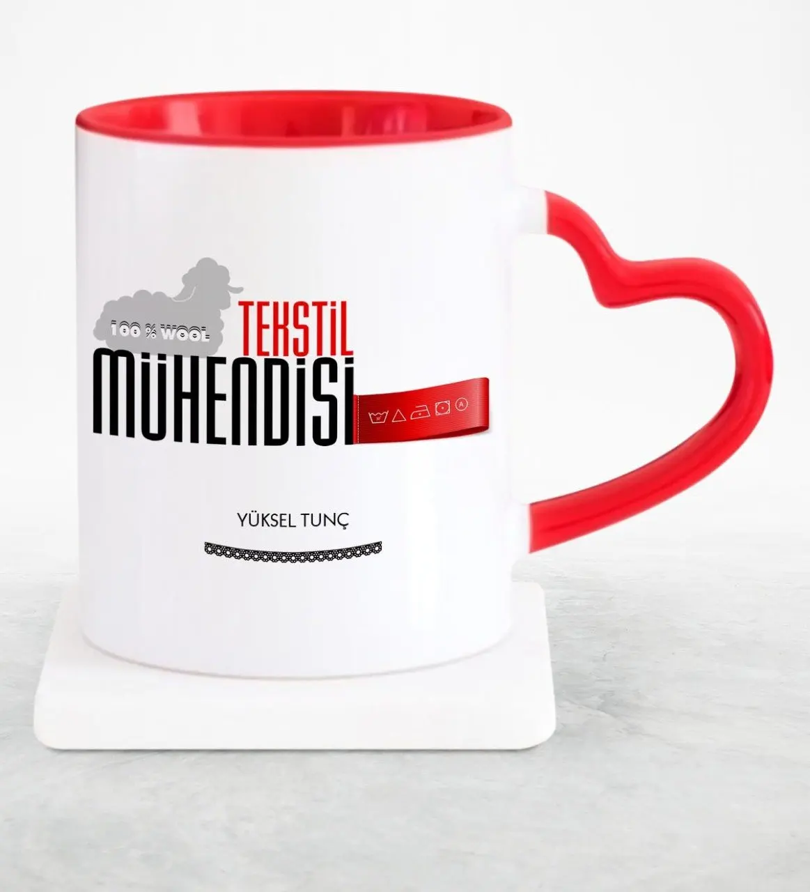 

Personalized Professional Textile Engineer Red Heart Mug Cup-3