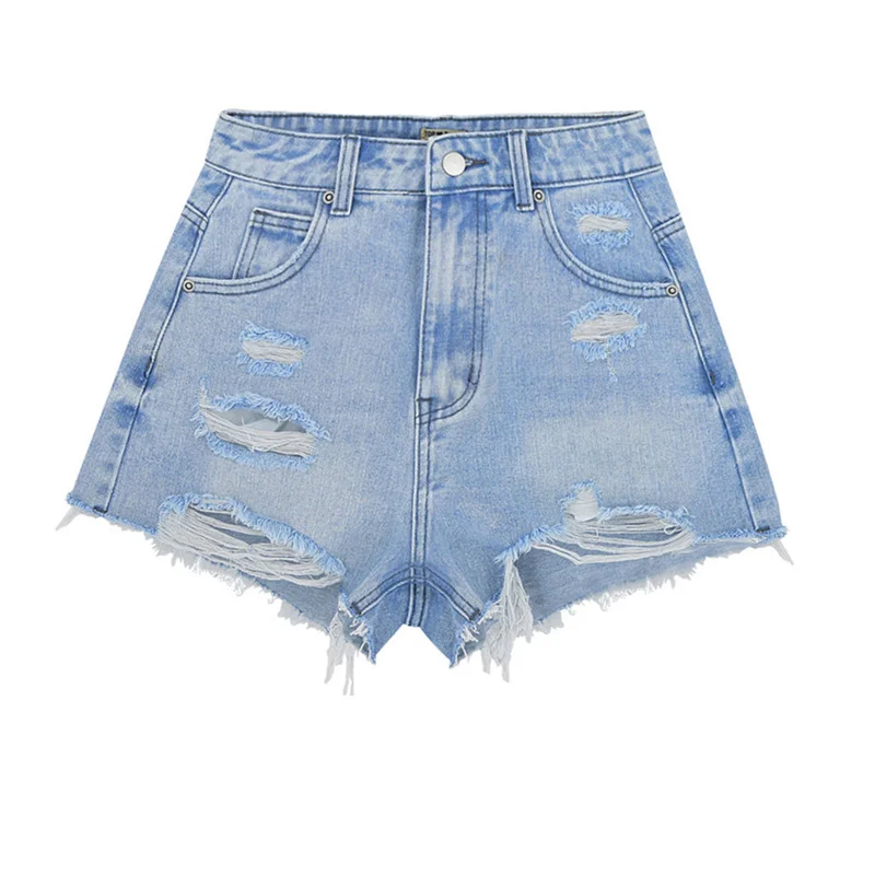 

2022 Spring Summer 100%Cotton Tassel Denim Shorts Women NEW High-Waist Comfortable Sweatpants Women tassel Short Pants y2k J028